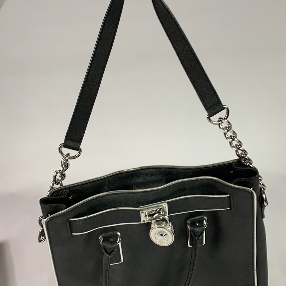 Michael Kors LG Blk Hamilton Specchio Leather Tote - Picture 9 of 11